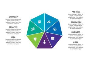 Creative concept for infographic with 7 steps, options, parts or processes. Business data visualization. vector