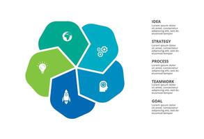 Creative concept for infographic with 5 steps, options, parts or processes. Business data visualization. vector