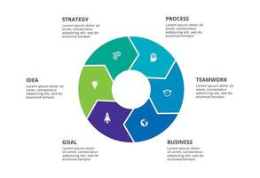 Creative concept for infographic with 6 steps, options, parts or processes. Business data visualization. vector
