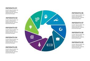 Creative concept for infographic with 9 steps, options, parts or processes. Business data visualization. vector