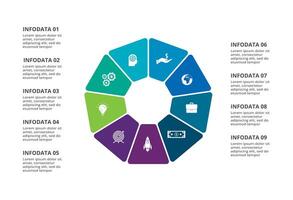 Creative concept for infographic with 9 steps, options, parts or processes. Business data visualization. vector