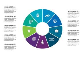 Creative concept for infographic with 9 steps, options, parts or processes. Business data visualization. vector