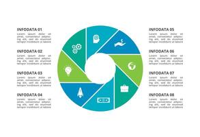 Creative concept for infographic with 8 steps, options, parts or processes. Business data visualization. vector