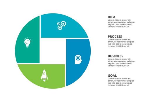Creative concept for infographic with 4 steps, options, parts or processes. Business data visualization. vector