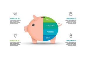 Creative concept for infographic with 4 steps, options, parts or processes. Business data visualization. vector