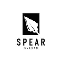 Spear Logo, Arrowhead Weapon Design Hunting Spear Simple Vintage Retro Rustic Minimalist Concept vector