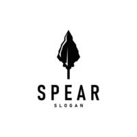 Spear Logo, Arrowhead Weapon Design Hunting Spear Simple Vintage Retro Rustic Minimalist Concept vector