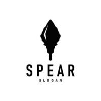Spear Logo, Arrowhead Weapon Design Hunting Spear Simple Vintage Retro Rustic Minimalist Concept vector