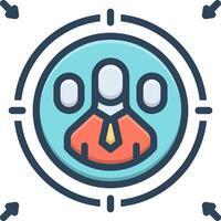 Color icon for target audience vector