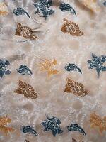 Fragments of colorful textile patterns with floral ornaments are useful as a background photo