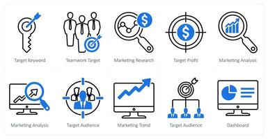 A set of 10 seo icons as download file, website optimization, seo link building vector