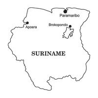 Suriname name map vector