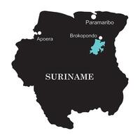 Suriname name map vector