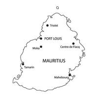 Map of mauritius vector