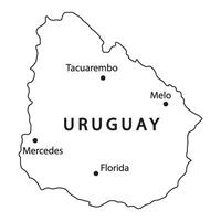 Map of uruguay vector