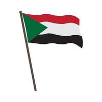 Sudan flag icon vector