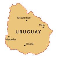 Map of uruguay vector