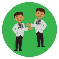 Health worker doctor icon vector