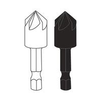 Drill bit icon vector