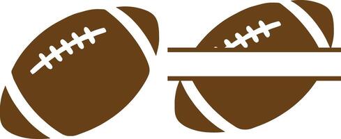 two footballs with a blank space for a name vector