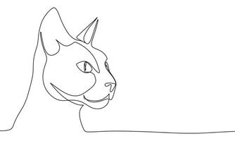 Cat one line continuous. Cat line art. Hand drawn art vector
