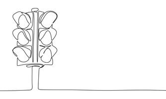 Light traffic one line continuous. light traffic line art. Hand drawn art vector