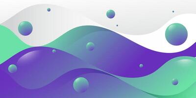modern backgoround with waving line and gradient green purple vector