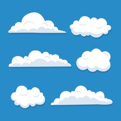 cloud elements set flat design illustration