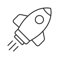 Rocket icon. Simple outline rocket sign. Rocket launched icon. vector