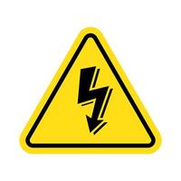 High voltage sign with lightning. vector