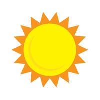 Sun icon in flat style, simple yellow sun. vector