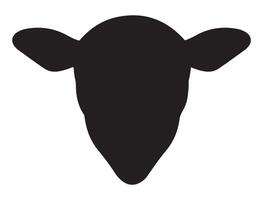 Sheep head silhouette on white background vector