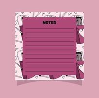 Pink Western small square notepad page design. vector