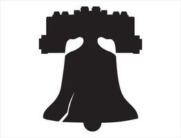 Liberty bell silhouette on white background vector