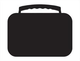 Lunch box silhouette on white background vector