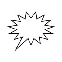 empty scream speech bubble, burst with white background line art icon for comic apps and websites vector