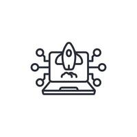 tech startup icon. .Editable stroke.linear style sign for use web design,logo.Symbol illustration. vector