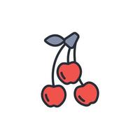 cherry icon. .Editable stroke.linear style sign for use web design,logo.Symbol illustration. vector