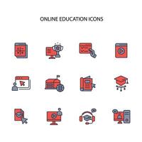 Online education icon set..Editable stroke.linear style sign for use web design,logo.Symbol illustration. vector
