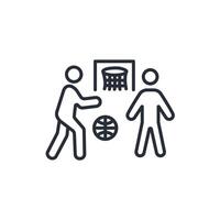basketball player icon. .Editable stroke.linear style sign for use web design,logo.Symbol illustration. vector