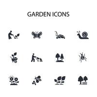 garden icon set..Editable stroke.linear style sign for use web design,logo.Symbol illustration. vector