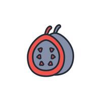 guava icon. .Editable stroke.linear style sign for use web design,logo.Symbol illustration. vector