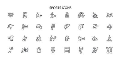 Sports icon set..Editable stroke.linear style sign for use web design,logo.Symbol illustration. vector