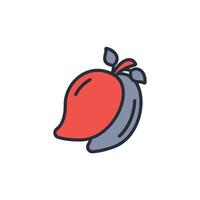 Mango icon. .Editable stroke.linear style sign for use web design,logo.Symbol illustration. vector