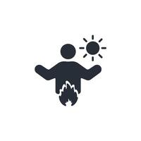 Sunburn icon. .Editable stroke.linear style sign for use web design,logo.Symbol illustration. vector