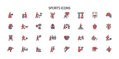 Sports icon set..Editable stroke.linear style sign for use web design,logo.Symbol illustration. vector