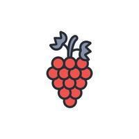 grapes icon. .Editable stroke.linear style sign for use web design,logo.Symbol illustration. vector
