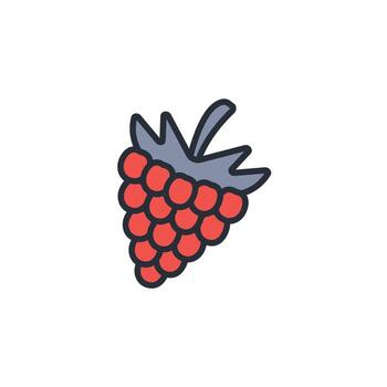 Raspberry icon. .Editable stroke.linear style sign for use web design,logo.Symbol illustration. vector