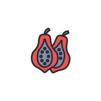 papaya icon. .Editable stroke.linear style sign for use web design,logo.Symbol illustration. vector