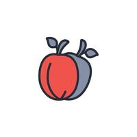 apricot icon. .Editable stroke.linear style sign for use web design,logo.Symbol illustration. vector